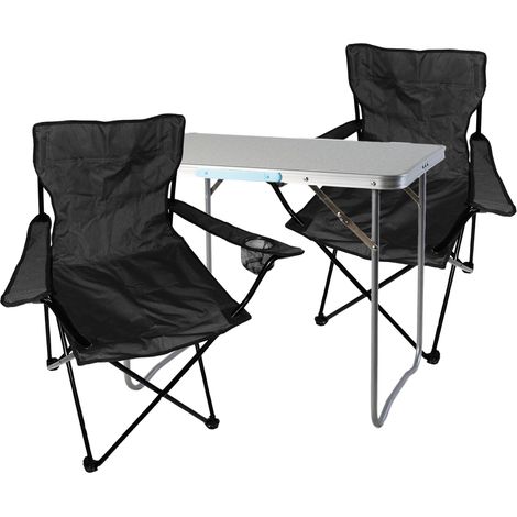 3-teiliges Campingmöbel Set Schwarz-MMC330870+2xMPO2430 (1/5)