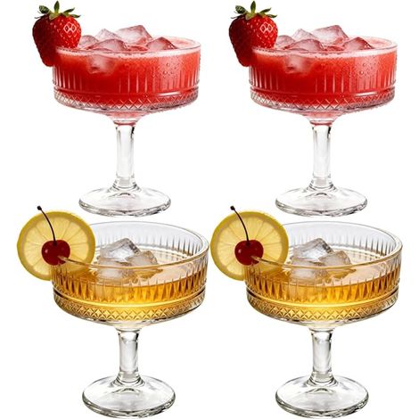 champagne glasses martini ribbed for parties and evenings crystal red wine (1/5)