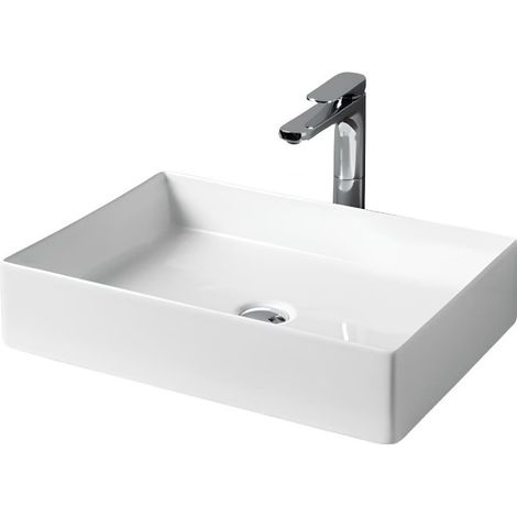 Lavabo Scalino appoggio cm. 55x38 in ceramica bianco lucido di (1/3)