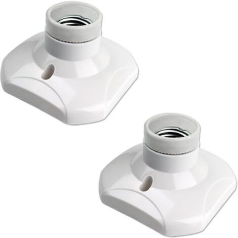 Douille de Plafonnier E27 à Vis pour Lampe Murale Intérieur, AC 230V, Support pour Ampoule LED, Base Plastique pour Plafond de Garage Atelier, Lot de 2 (1/5)