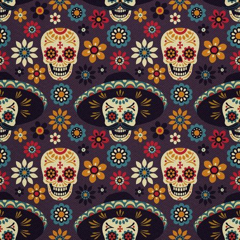 Telas decorativas para exteriores Oxford - Motivo Día de los Muertos 2 (1/5)