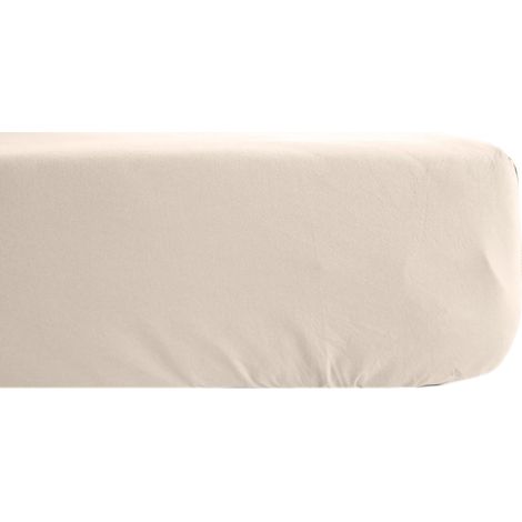 Drap housse uni percale de coton MANOIR Bonnet de 35 cm 120x190 cm (1/5)