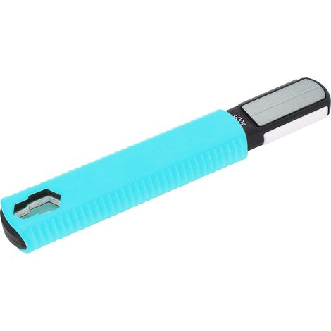 Aiguiseur de lame pour outil de jardin bleu à double tête portable pour sécateurs de haie (1/5)