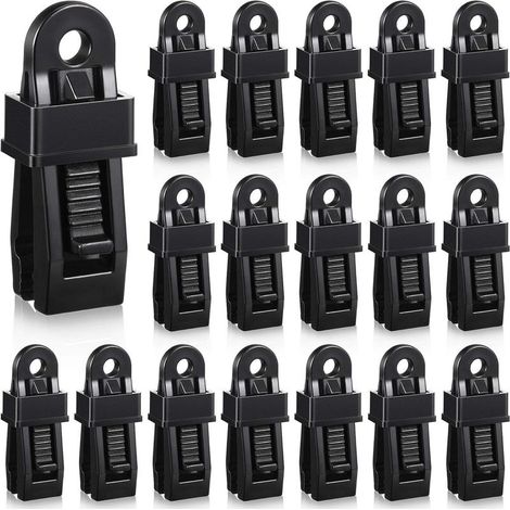 20 Pièces Clips de Bâche de Bouche de Crocodile Pinc Sécurise Multifonctions avec Poignée de Verrouillage Forte, Clip Tarp Clip de Camping Tentes Tarp Clips Serrer Serrure pour Camping en Plein Air (1/5)
