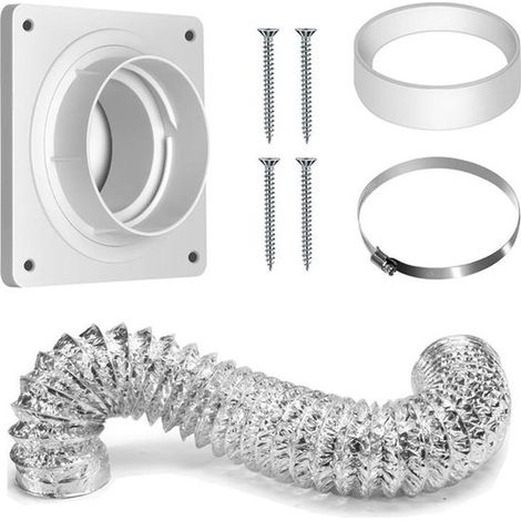 Joint d'étanchéité pour climatiseur portable - Longueur : 150 cm - Kit d'évacuation - Raccord de conduit - Comprend le raccord et les accessoires (1/5)