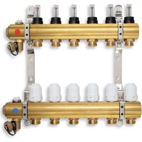 Novaservis Installation - Verteiler mit Thermostatventilen, reg. mit mechanischen Stromventilen, 12 Kreise RZP12S