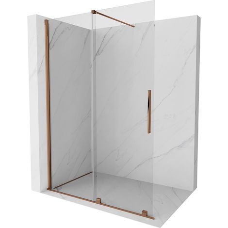 Mexen Velar Duschwand Schwenkbar Walk-in 160 x 200 cm, transparent 8 mm, roségold - 871-160-000-03-6 (1/5)