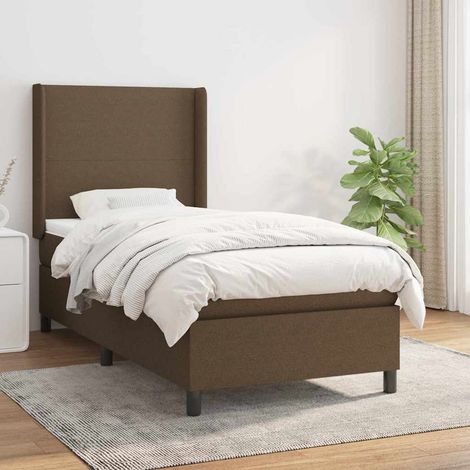 vidaXL Sommier à lattes de lit avec matelas Marron foncé 100x200 cm (1/5)