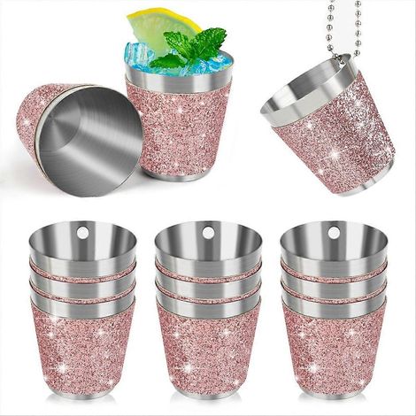 Set aus 12 Metallhaltern für S-förmige Gläser mit Kette. (1/5)