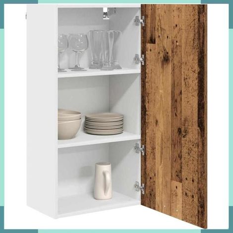 Armoire suspendue - 884352 - Bois ancien et blanc - 50 x 31 x 100 cm - Bois d'ingénierie (1/5)