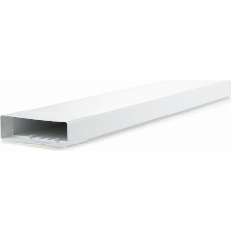Conduit ventilation avec manchon, dimensions ext: 204 x 60mm Tube plat 1 m
