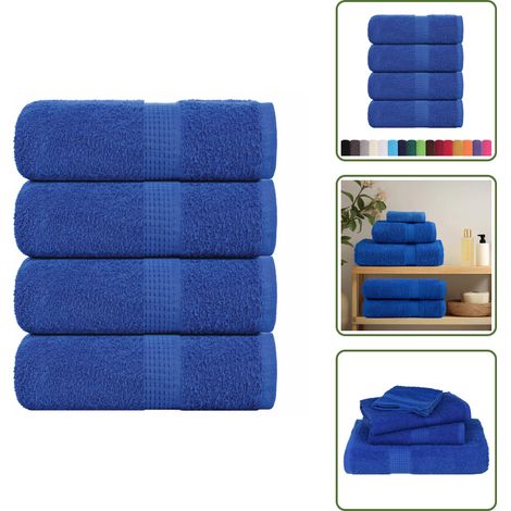 Gästetücher 4 Stk. Blau 30x50 cm 360 g/m² 100% Baumwolle - Gästetuch - Gästetücher - Gästehandtuch - Handtuch (1/5)