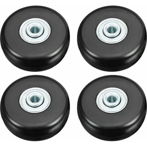 4 PIEZAS (50 mm) Ruedas para equipaje, ruedas de reparación para equipaje, ruedas de repuesto de goma giratorias silenciosas de alta resistencia de 50 mm (1/5)