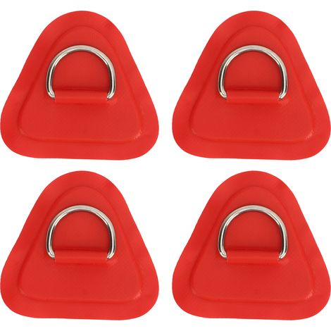 4 Pièces Patch Anneau D en Acier Inoxydable pour Bateau Gonflable, Planche de Surf, Canot et Paddle Board Rouge (1/5)