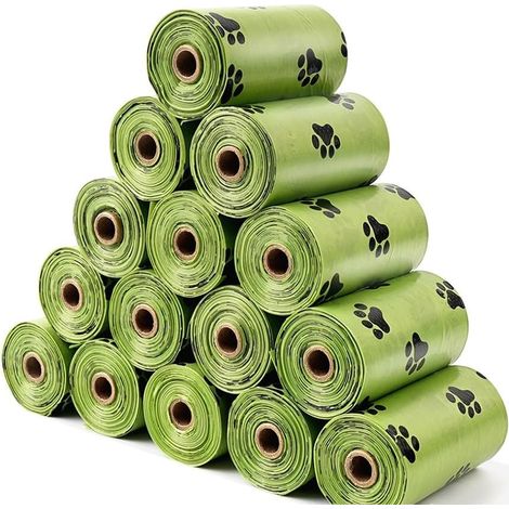 240 sacs biodégradables pour crottes de chien - sachets compostables déchets animaux, hygiène canine (1/5)