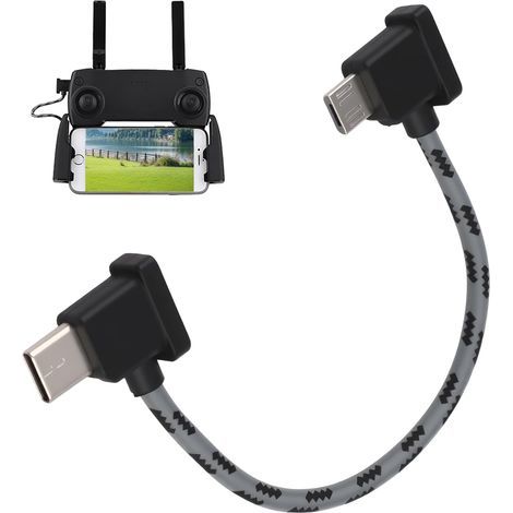 USB-C-zu-USB-C-Fernbedienungskabel für DJI-Controller und Drohnenzubehör, 15 cm, geflochtenes Nylon, Typ C, für DJI Mini 2, Mini 3, Mavic 3, Air 3 (1/5)