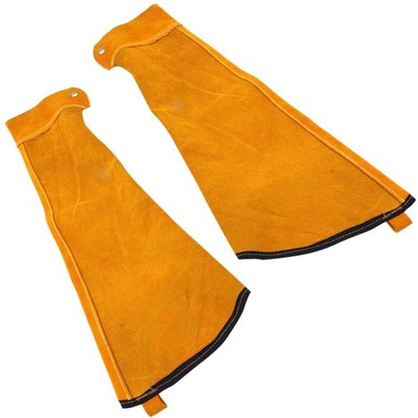 1 Paire Manchette Soudeur pour Hommes & Femmes, Manchons à Souder en Cuir de Vachette & Doublure Antiadhésive, Manchons jardinage de protection des bras Ignifuge et Résistants à la et Flamme (1/5)
