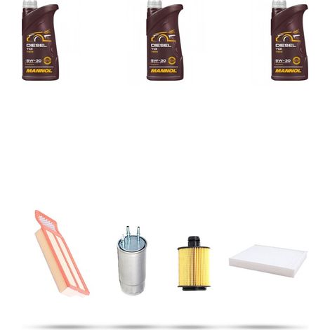 Kit tagliando 4 FILTRI e 3L OLIO compatibile con Lancia Musa 1.3 Mjtd 70kw 2009 (1/5)