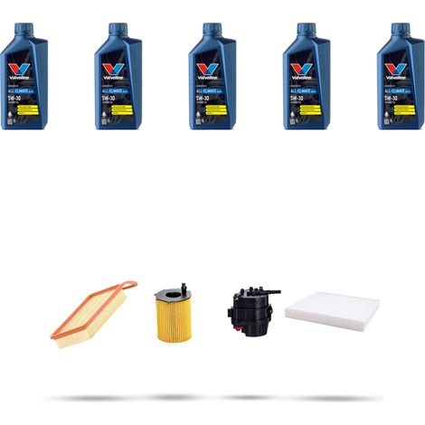 Kit tagliando 4 FILTRI e 5L OLIO compatibile con Ford Fiesta VI 1.4 Tdci 50kw dal 2008 (1/5)