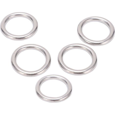 5 Anneaux en Acier Inoxydable 304 pour Équipement Nautique et Plongée, Joints Étanches sans Soudure, Diamètre 25mm (1/5)