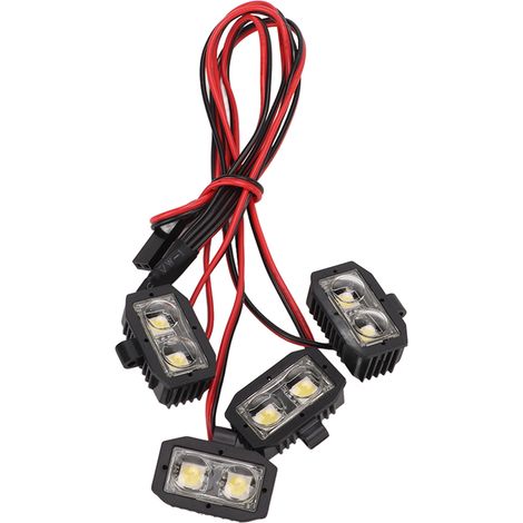 Phares avant RC 5-7,4 V 8 LED blanches, résistants à l'usure, avec coque en plastique pour voiture RC 1/10 (1/5)