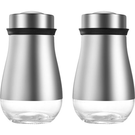 Salz- und Pfefferstreuer – Glas – Edelstahlverschluss – Dosierbar – 120 ml Fassungsvermögen – 2er-Set (1/5)