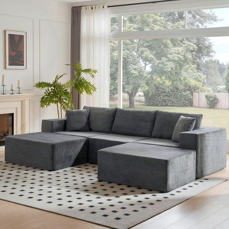 Canapé modulable en U Gris Foncé (1/5)