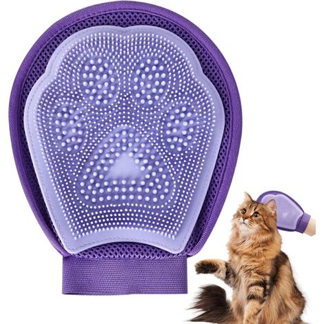 Haustierpflegegerät, wiederverwendbare Massagebürste für Katzenpflegegeräte zum Baden von Tieren mit Unterfell und Welpen, drinnen und (1/5)