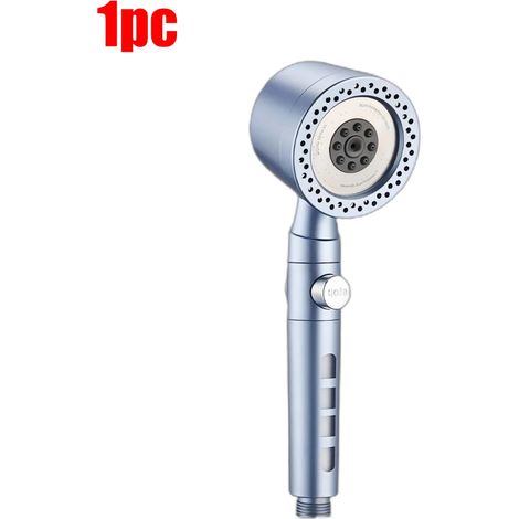 (Bleu, 1 pièce) Pommeau de douche 5 jets économe en eau, en ABS, style spa, à main, avec filtre et grand débit, pour salle de bain portable. Ensemble de buses pour robinet de douche. (1/5)