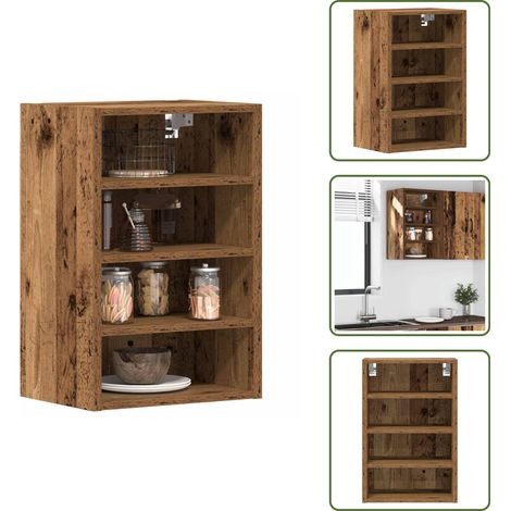 Armadio portaoggetti - vidaXL Mobile Pensile “Riga” Legno Antico 40x29,5x60 cm - Armadio in truciolato