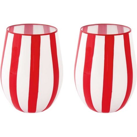 Set 2 Verres A' Eau 500 Ml En Boite Twist & Match Red - Pozzi Milano Spa