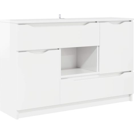 Sideboard High Gloss White 100 x 30 x 65.6 Engineered Wood vidaXL (1/5)