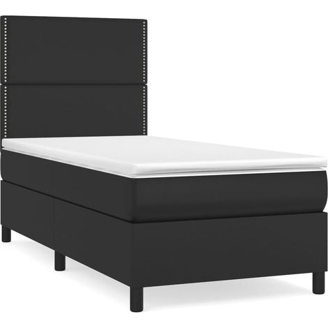 Maison Exclusive - Boxspringbett mit Matratze Schwarz 90x190 cm K (1/5)