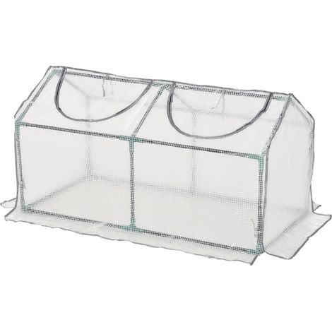 Mini Greenhouse Portable Flower Planter Tomato Vegetable House for Garden Backyard Zipper 120 x 60 x 60 cm, White (1/5)