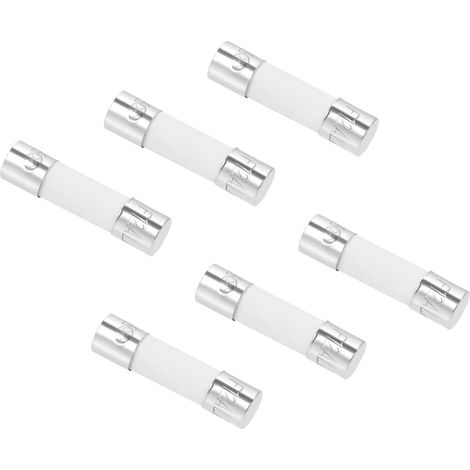 12A 250V 6 x 30 mm Cartridge Fuses x 6 Pieces Quick Blow Ceramic Cartridge Fuse Replacement for Circuit Device Repair, [Silver] (1/5)