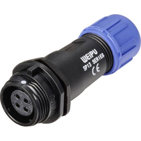 Connecteur de câble femelle, droit In Line 4 pôles 5 A 200 V/AC IP68 Weipu SP1311 / S 4 I D23032 (1/4)