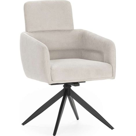 Pack de 2 sillones giratorios modelo Maggie tapizado textil gris claro, 93cm(alto) 58cm(ancho) 63cm(largo) (1/5)