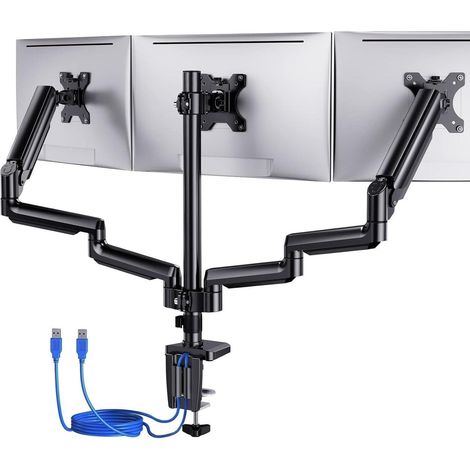 ErGear Monitor Halterung 3 Monitore 13-27 Zoll USB VESA 75/100 Schwarz (1/5)