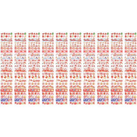 Ruban adhésif PET 10 feuilles, autocollants mignons pour décoration de calendrier, stickers partage ludiques. (1/5)