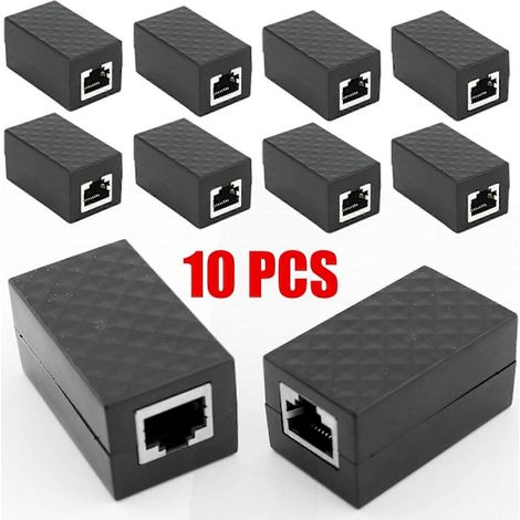Lot de 10 adaptateurs parafoudre RJ45 / protecteurs de surtension Ethernet (protection des appareils) (1/4)