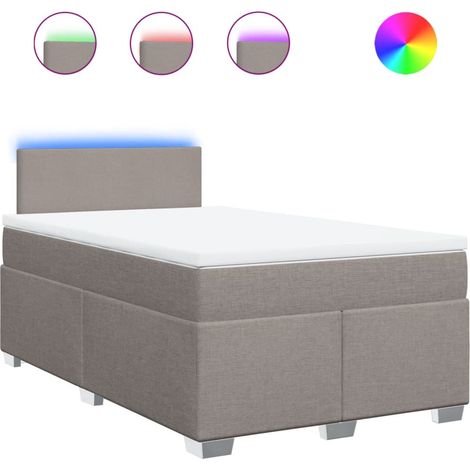 Maison Exclusive - Sommier à lattes de lit avec matelas taupe 120x190 cm tissu (1/5)