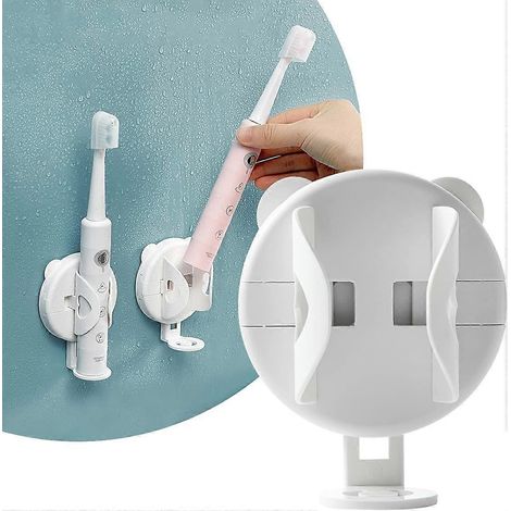 Lot de 2 supports pour brosses à dents électriques, organisateur mural pour brosses à dents, support adhésif pour brosses à dents (1/5)