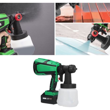 Pistolet à peinture électrique sans fil lithium-ion 200-240V, conforme aux normes européennes, pour la maison, le bureau et la désinfection. (1/5)
