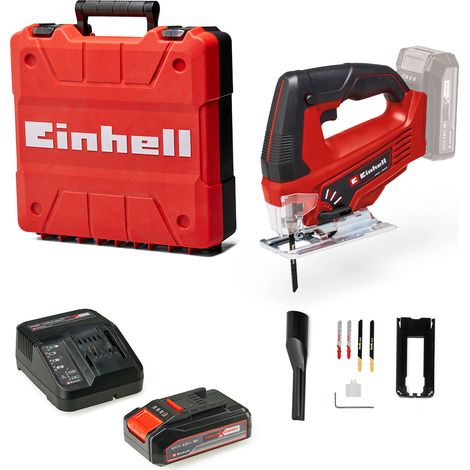 [Ancienne version] Einhell Scie sauteuse sans fil TC-JS 18 Li Kit - PXC (18V, 3 lames bois et 2 lames à métaux incluses) Livré avec Batterie 2,5Ah et Chargeur (1/5)