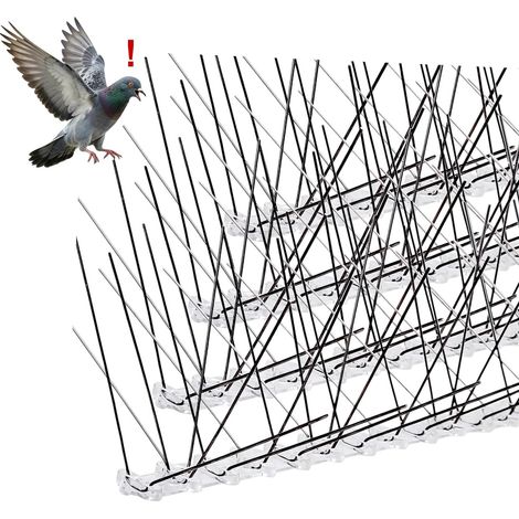 Pigeon Acier Inoxydable, 8 Pièces Pique Pigeon Acier Inoxydable, Pique Anti-Oiseaux, Pic Anti Oiseaux pour Effrayer Corbeaux Moineaux Hirondelles (1/5)