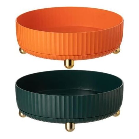 Support de Stockage Rotatif - Lazy Susan - 2 Pièces - Antidérapant - Plastique - Cuisine (1/4)