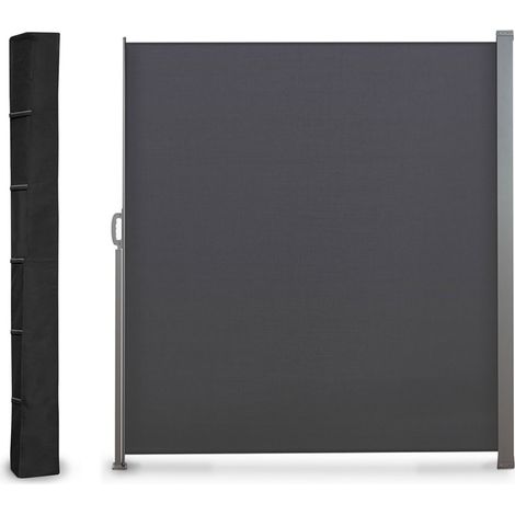 Idmarket – Housse de protection pour paravent extérieur 1,60 m – Imperméable en polyéthylène noir – Installation facile avec scratchs