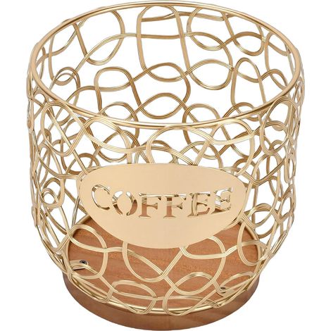 Coffee Capsule Storage Organizer, Large Capacity Pod Holder with Wooden Base for Kitchen Countertop, Office, No Assembly Required (1/5)