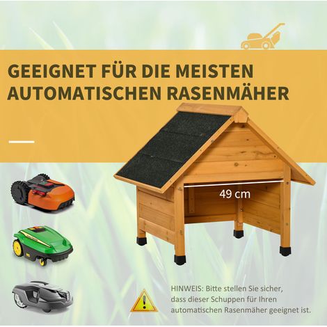 Abri en bois pour robot tondeuse 75 x 76 x 70 cm avec protection solaire et pluie (1/5)