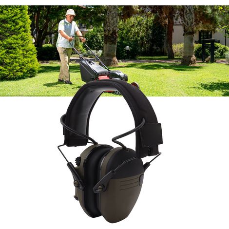 Casque Anti-Bruit Électronique pour Tonte de Gazon Chasse Sport Extérieur avec Microphone et Réduction de Bruit - Vert - KZQ (1/5)